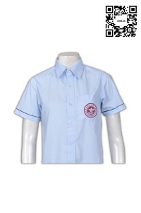 SU166 度身訂做校服恤衫 翻領恤衫設計選擇 胸袋繡花Logo恤衫 校服恤衫專門店  細節-1
